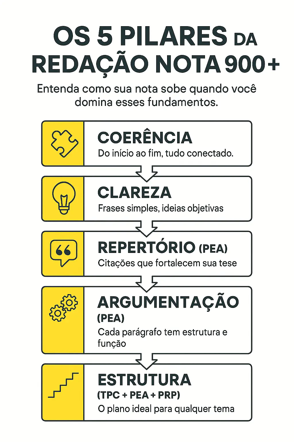 Infográfico 5 Pilares da Redação Nota 900+
